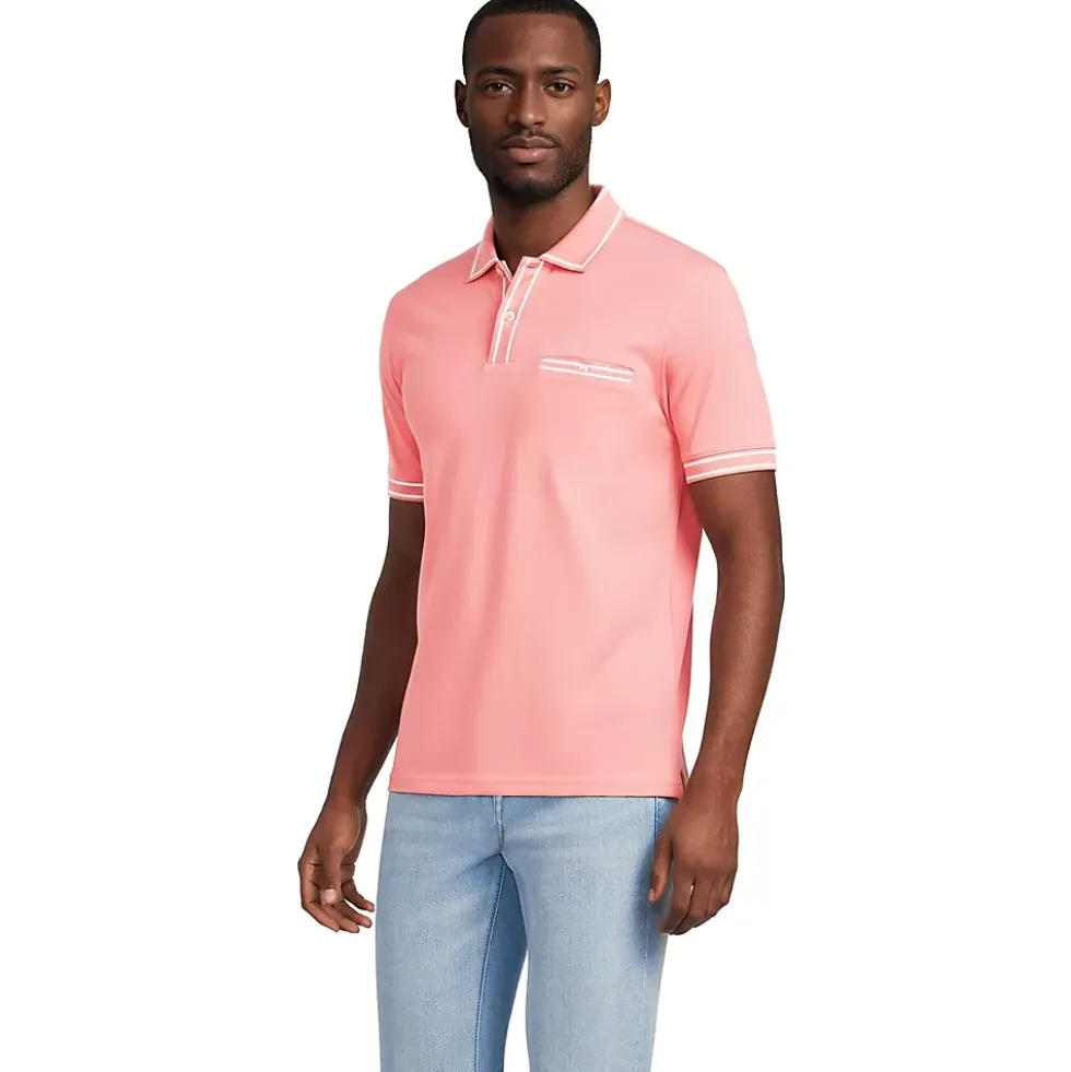 Men's Short Sleeve Tipped Welt Pocket Performance Supima Polo