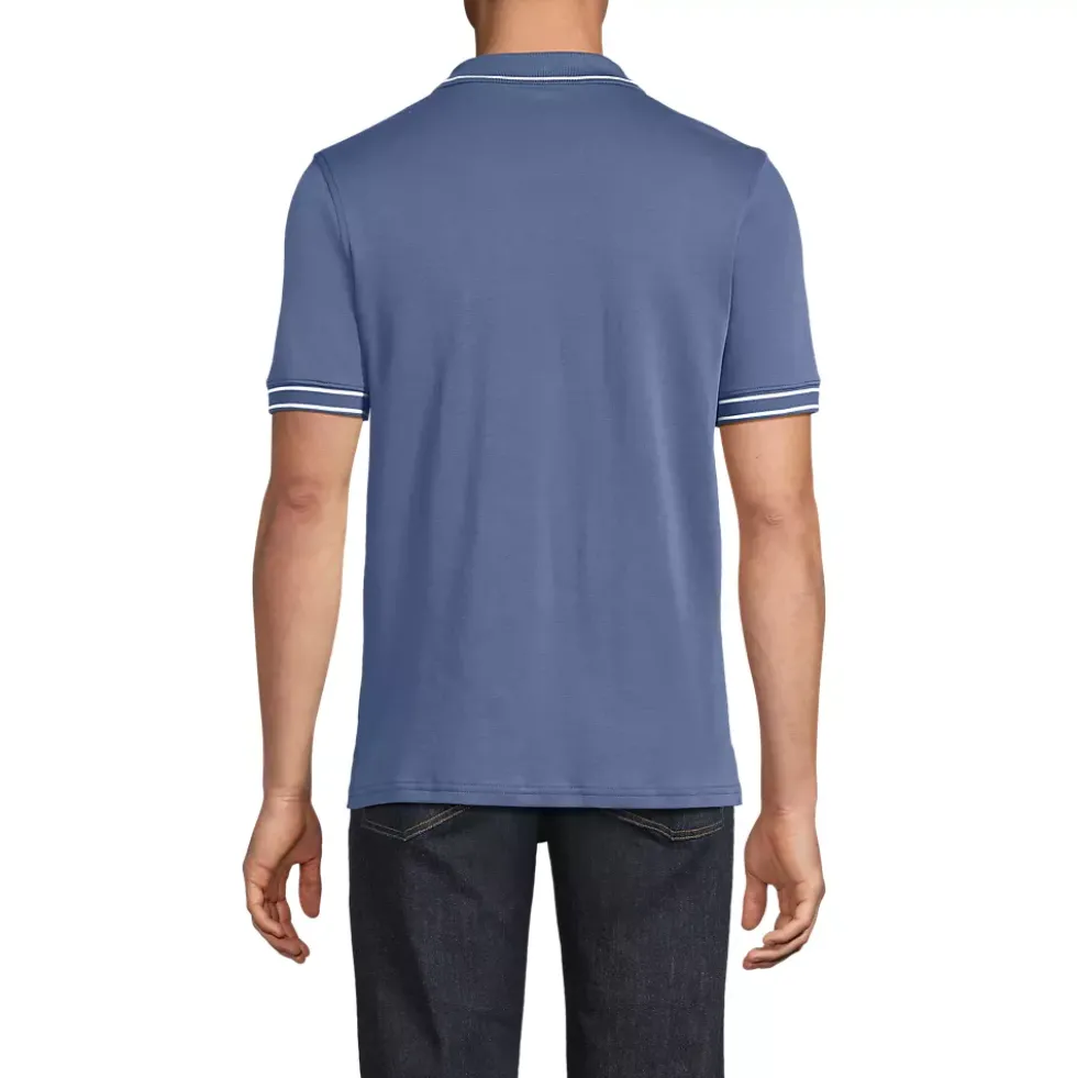 Men's Short Sleeve Tipped Welt Pocket Performance Supima Polo