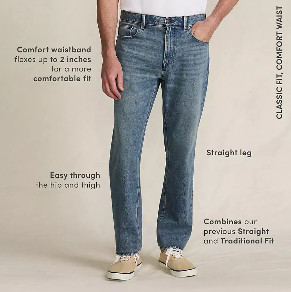 Men's Stretch Comfort Waist Classic Fit Jean