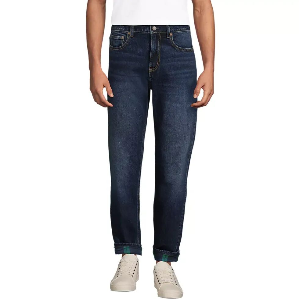 Men's Stretch Comfort Waist Classic Fit Flannel Lined Jean