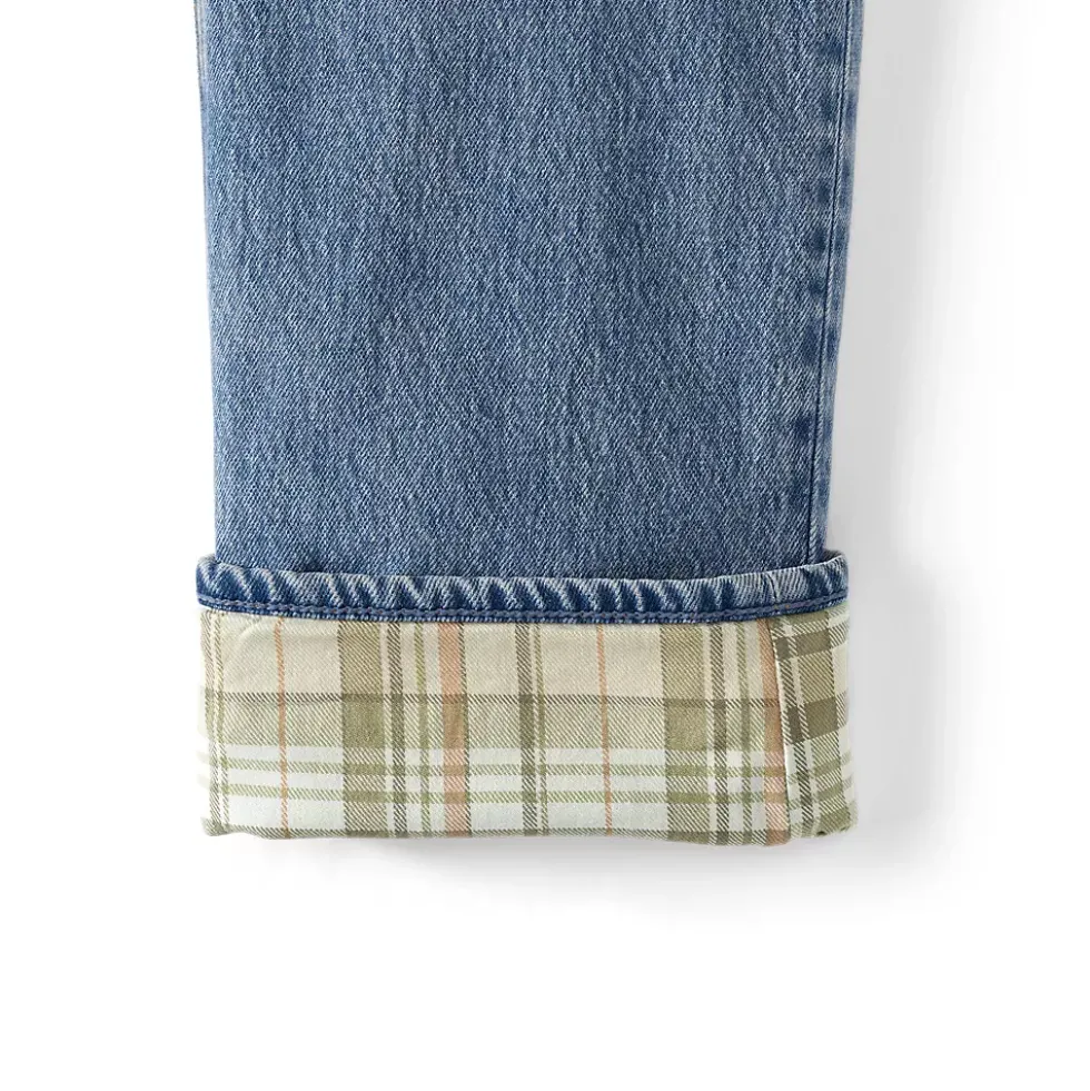 Men's Stretch Comfort Waist Classic Fit Flannel Lined Jean