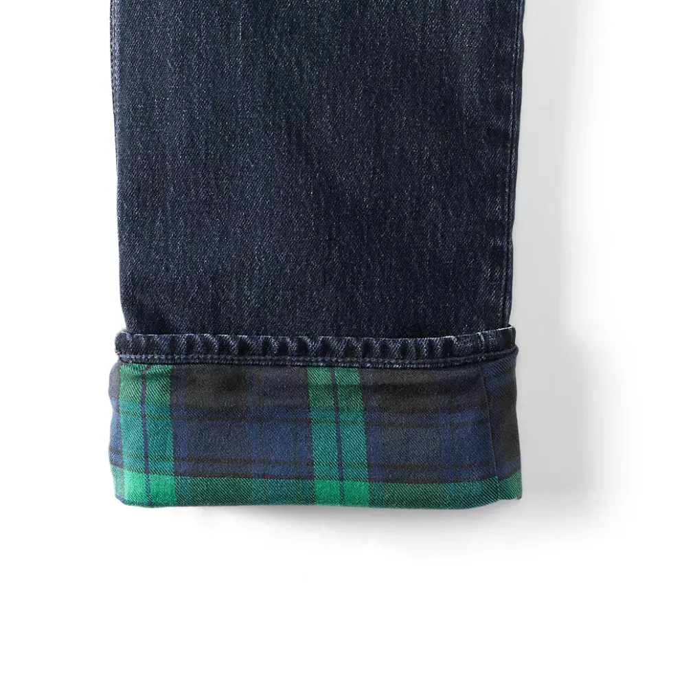 Men's Stretch Comfort Waist Classic Fit Flannel Lined Jean