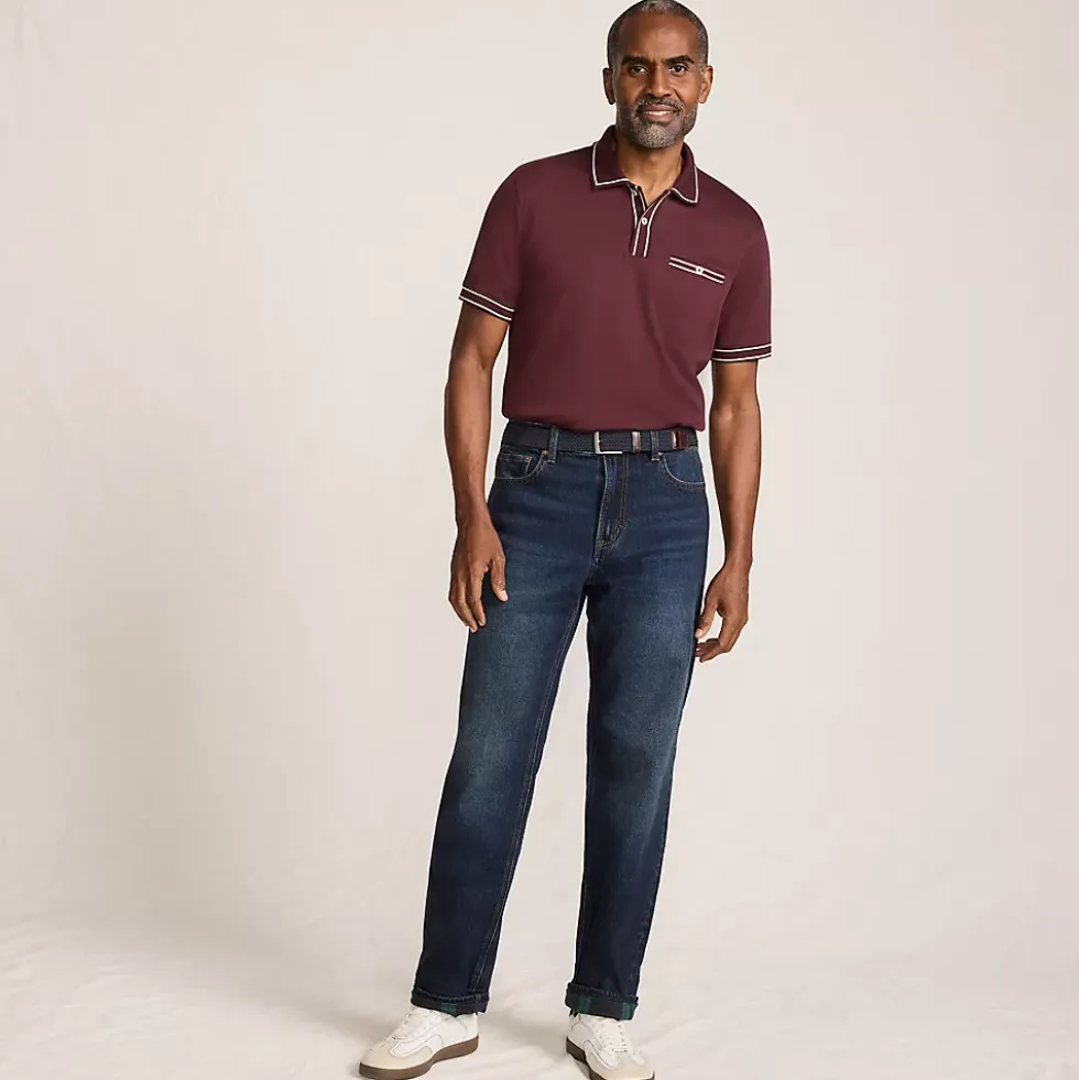 Men's Stretch Comfort Waist Classic Fit Flannel Lined Jean