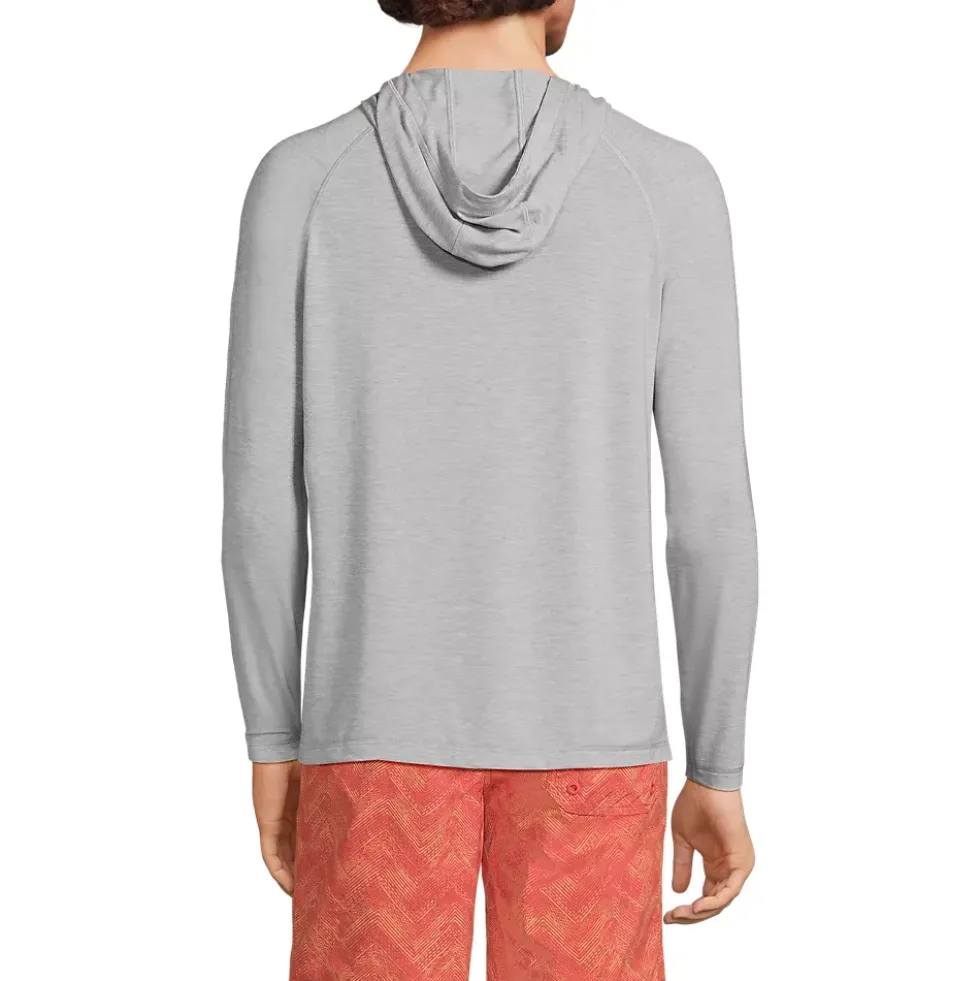 Men's SunShade UPF 50 Cooling Long Sleeve Hooded Swim Tee Rash Guard