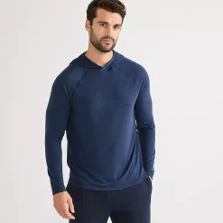 Men's SunShade UPF 50 Cooling Long Sleeve Hooded Swim Tee Rash Guard