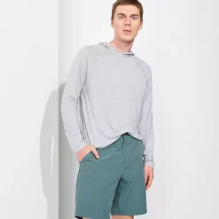 Men's SunShade UPF 50 Cooling Long Sleeve Hooded Swim Tee Rash Guard
