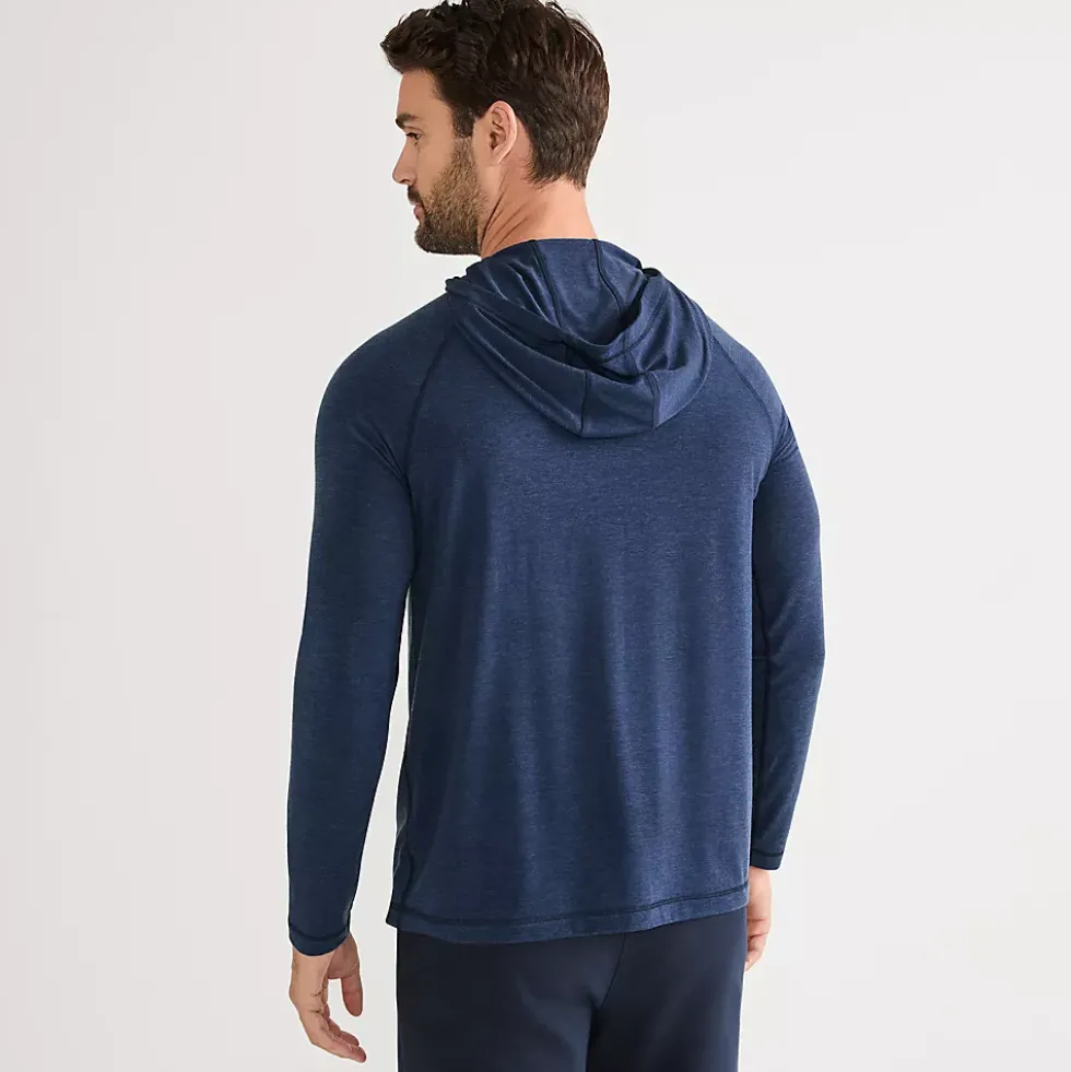 Men's SunShade UPF 50 Cooling Long Sleeve Hooded Swim Tee Rash Guard