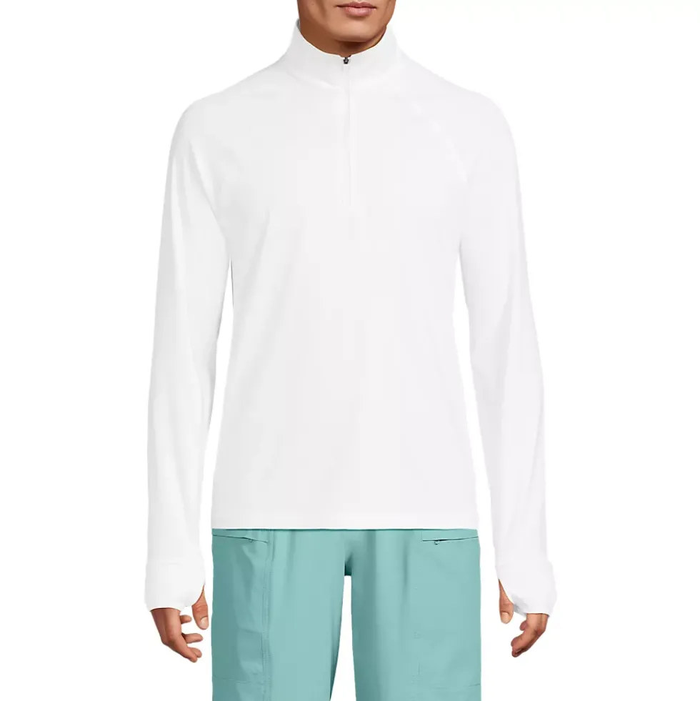 Men's SunShade UPF 50 Cooling Quarter Zip Mock Neck Rash Guard Shirt