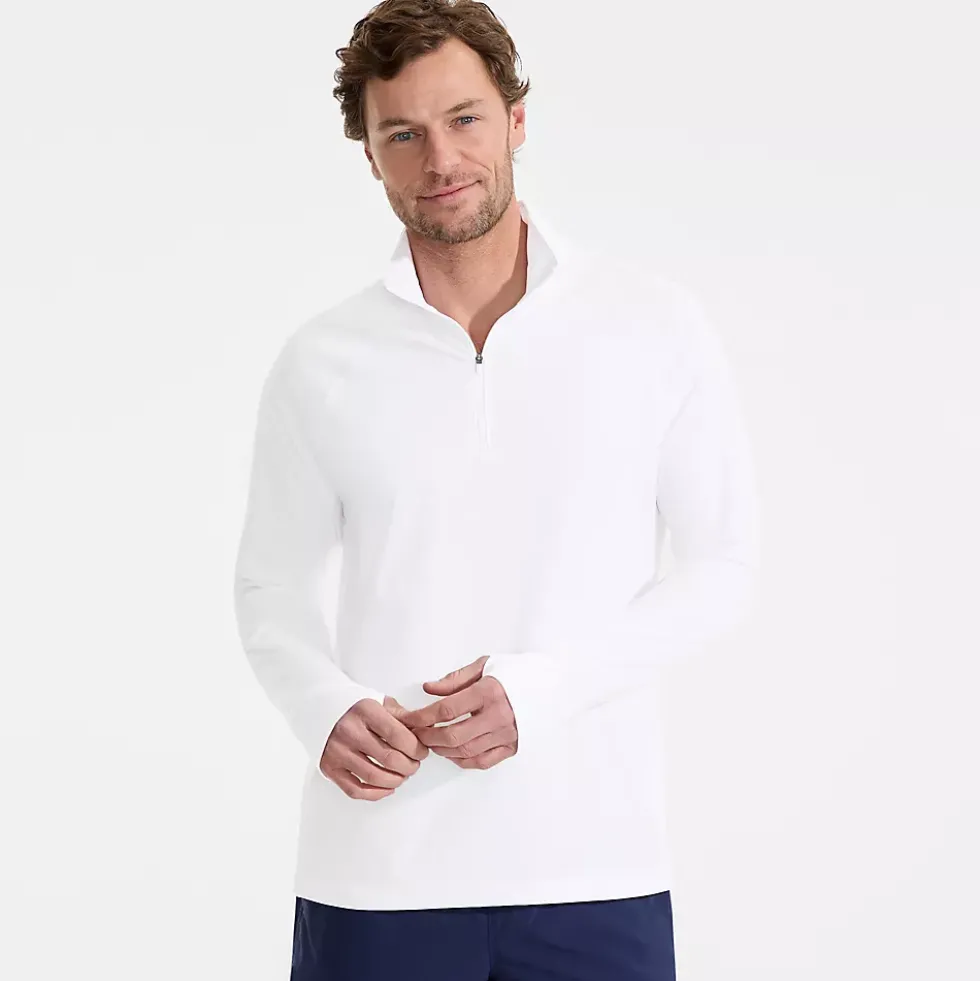Men's SunShade UPF 50 Cooling Quarter Zip Mock Neck Rash Guard Shirt