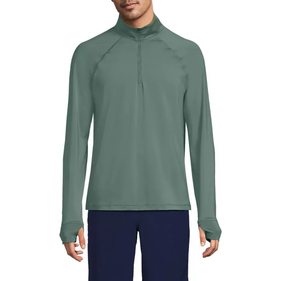 Men's SunShade UPF 50 Cooling Quarter Zip Mock Neck Rash Guard Shirt