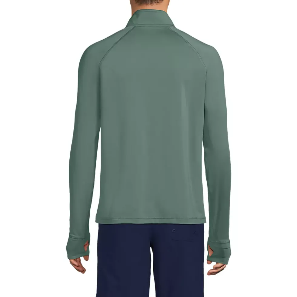 Men's SunShade UPF 50 Cooling Quarter Zip Mock Neck Rash Guard Shirt