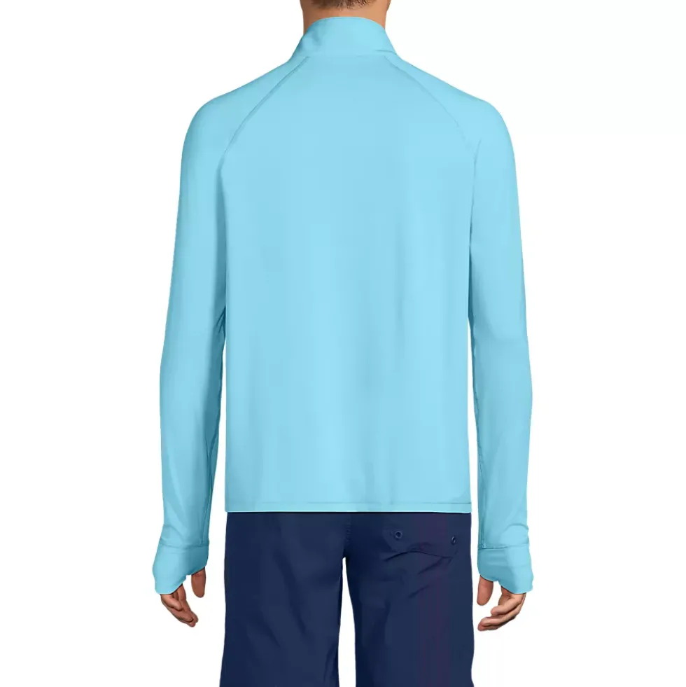 Men's SunShade UPF 50 Cooling Quarter Zip Mock Neck Rash Guard Shirt
