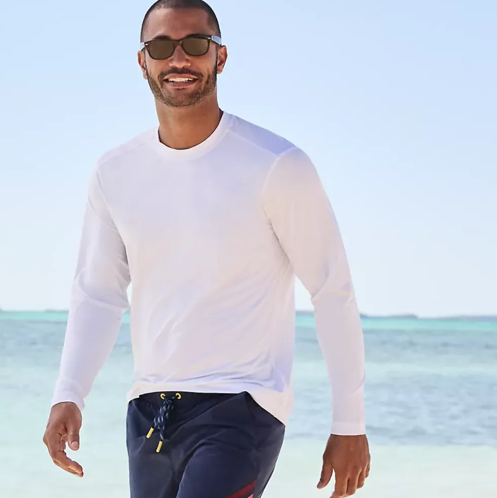 Men's SunShade UPF 50 Long Sleeve Swim Tee Rash Guard