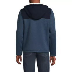 Men's Sweater Fleece Mixed Media Full Zip Jacket