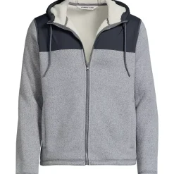 Men's Sweater Fleece Mixed Media Full Zip Jacket