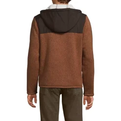Men's Sweater Fleece Mixed Media Full Zip Jacket