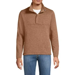 Men's Sweater Fleece Snap Neck Pullover Jacket