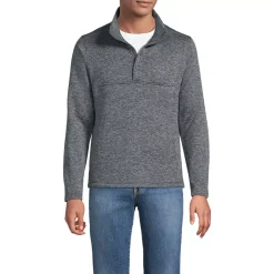 Men's Sweater Fleece Snap Neck Pullover Jacket