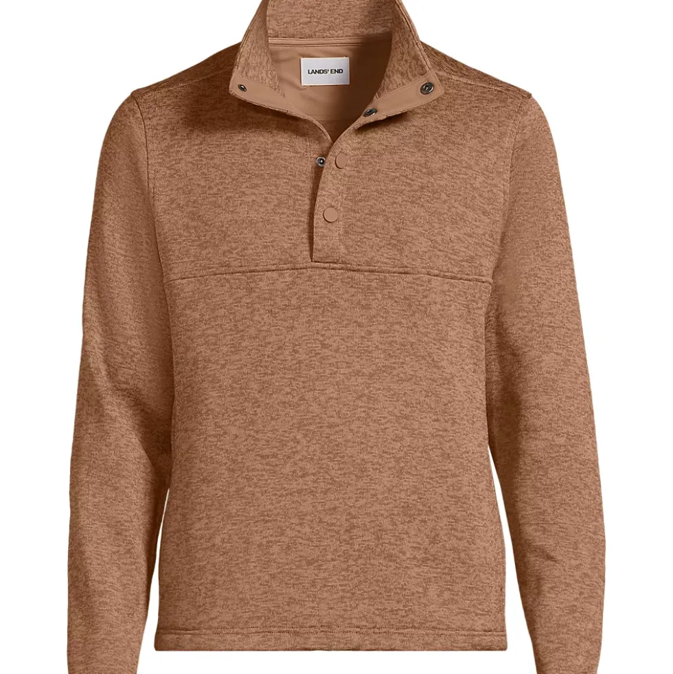 Men's Sweater Fleece Snap Neck Pullover Jacket