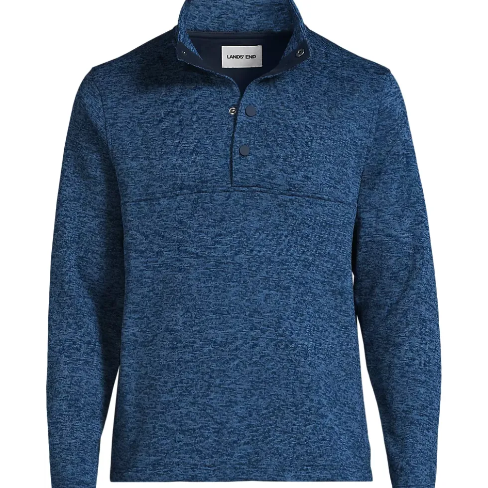 Men's Sweater Fleece Snap Neck Pullover Jacket