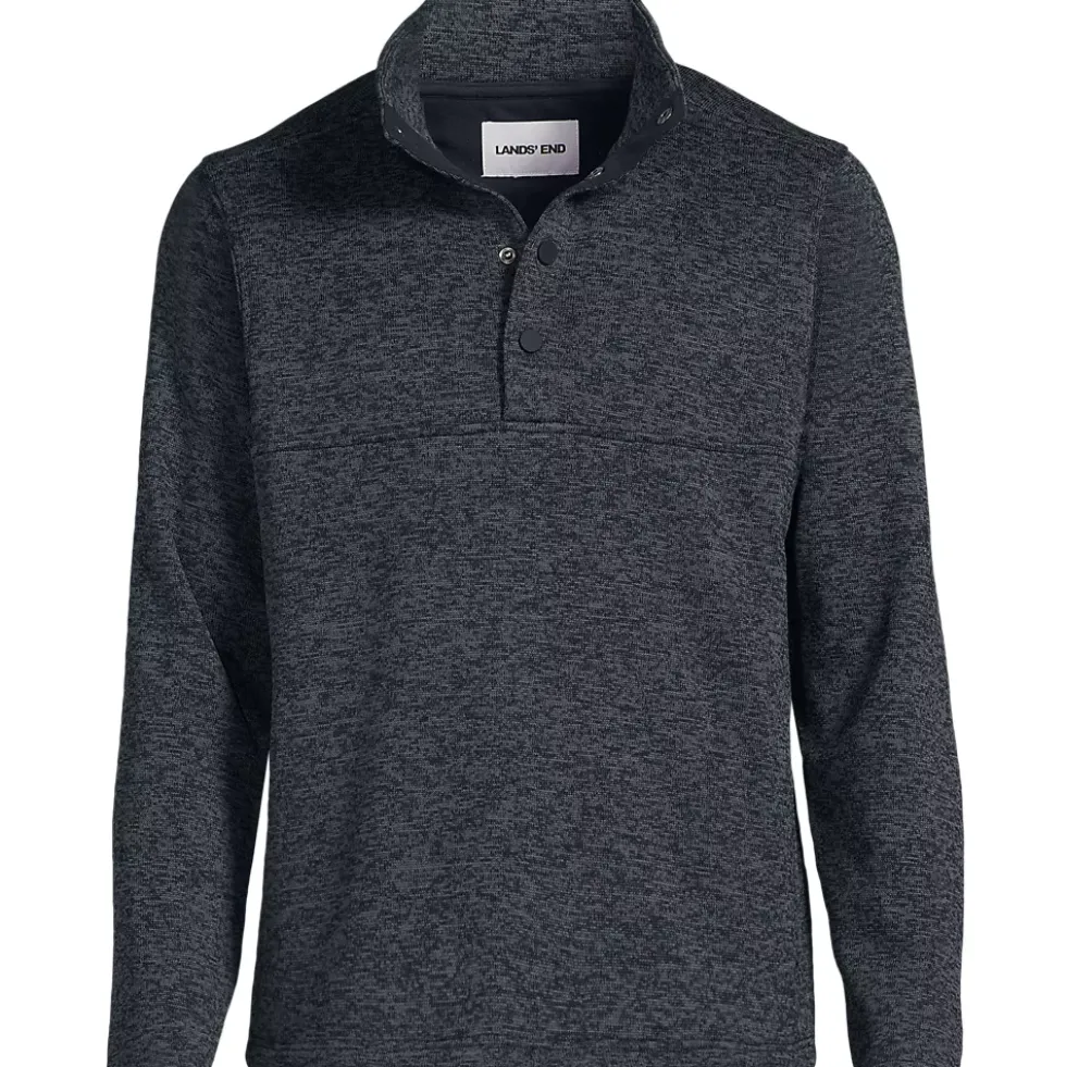 Men's Sweater Fleece Snap Neck Pullover Jacket