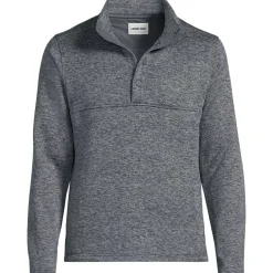 Men's Sweater Fleece Snap Neck Pullover Jacket
