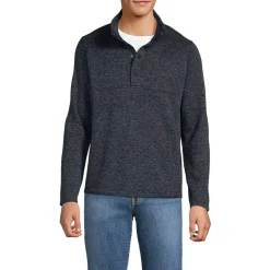 Men's Sweater Fleece Snap Neck Pullover Jacket