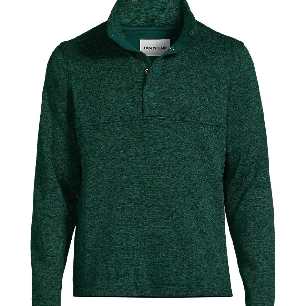 Men's Sweater Fleece Snap Neck Pullover Jacket