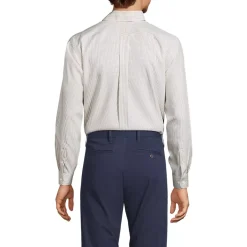 Men's Tailored Fit No Iron Pattern Supima Cotton Pinpoint Buttondown Collar Dress Shirt
