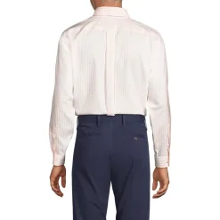 Men's Tailored Fit No Iron Pattern Supima Cotton Pinpoint Buttondown Collar Dress Shirt