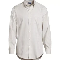 Men's Tailored Fit No Iron Pattern Supima Cotton Pinpoint Buttondown Collar Dress Shirt