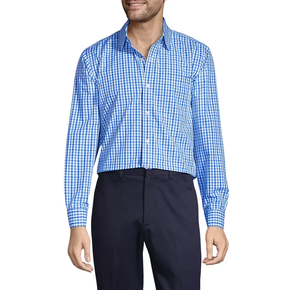 Men's Tailored Fit Straight Collar Patterned Broadcloth Shirt