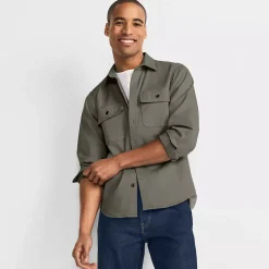Men's Tall Sun Washed Overshirt