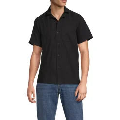 Men's Textured Camp Collar Shirt
