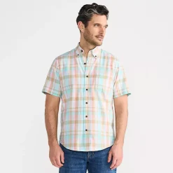 Men's Traditional Fit Short Sleeve Madras Shirt
