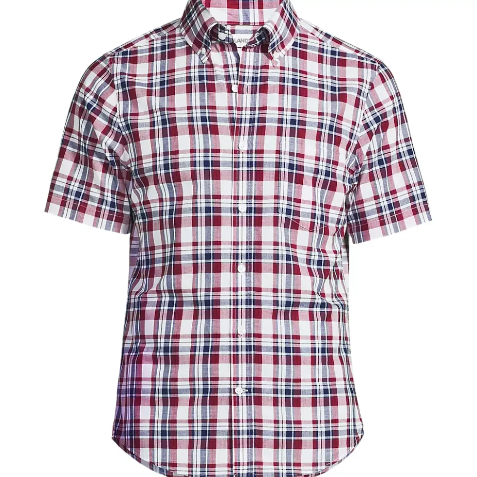 Men's Traditional Fit Short Sleeve Madras Shirt