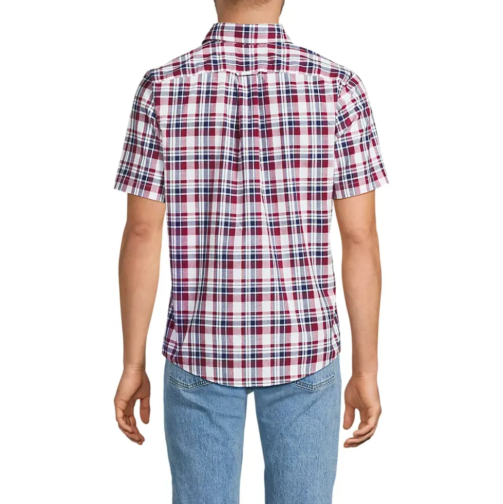 Men's Traditional Fit Short Sleeve Madras Shirt