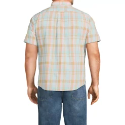 Men's Traditional Fit Short Sleeve Madras Shirt