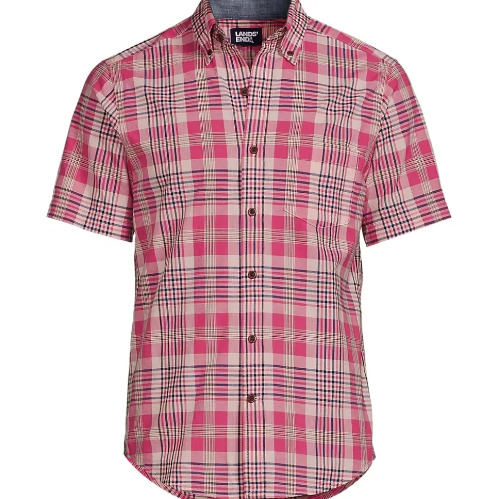 Men's Traditional Fit Short Sleeve Madras Shirt