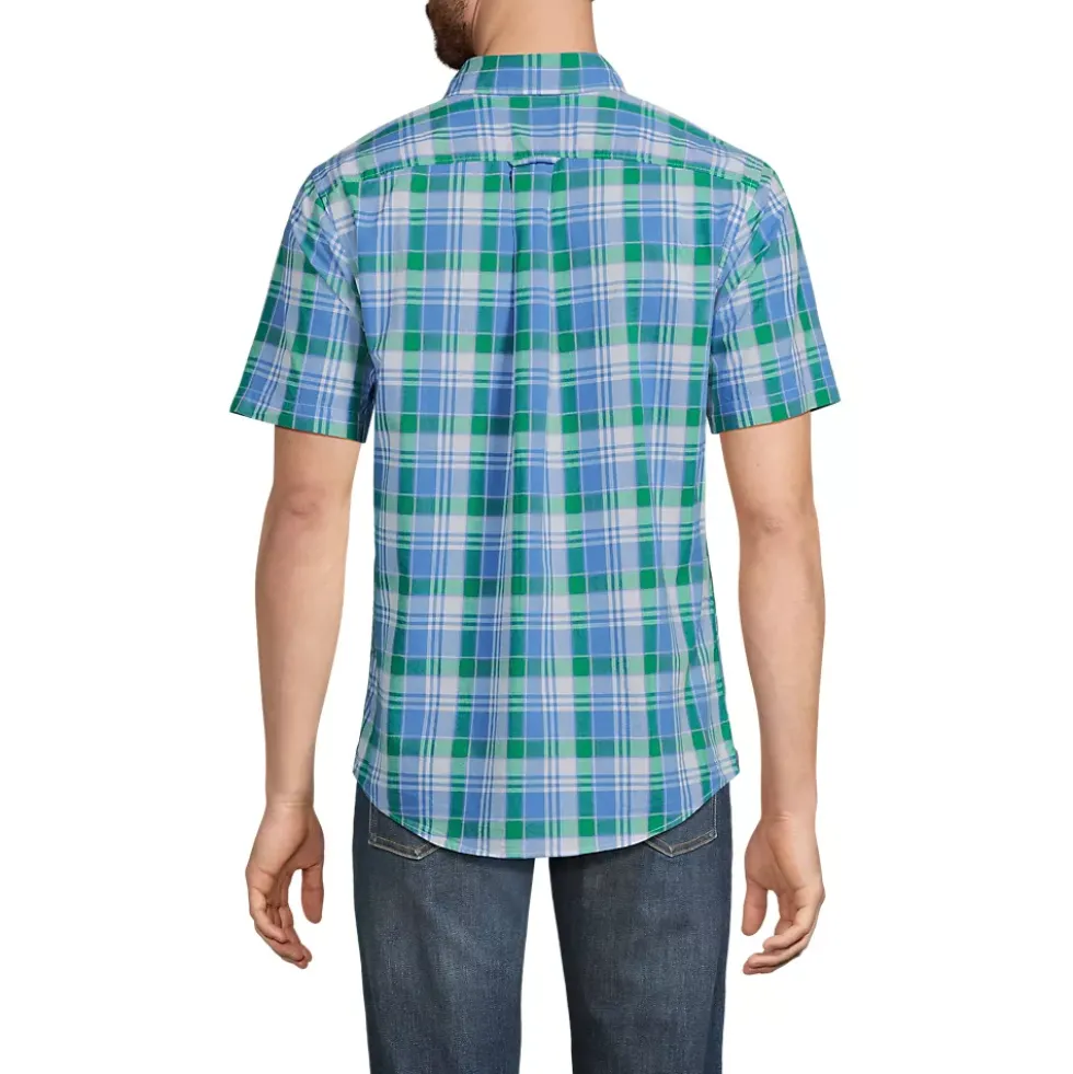 Men's Traditional Fit Short Sleeve Madras Shirt