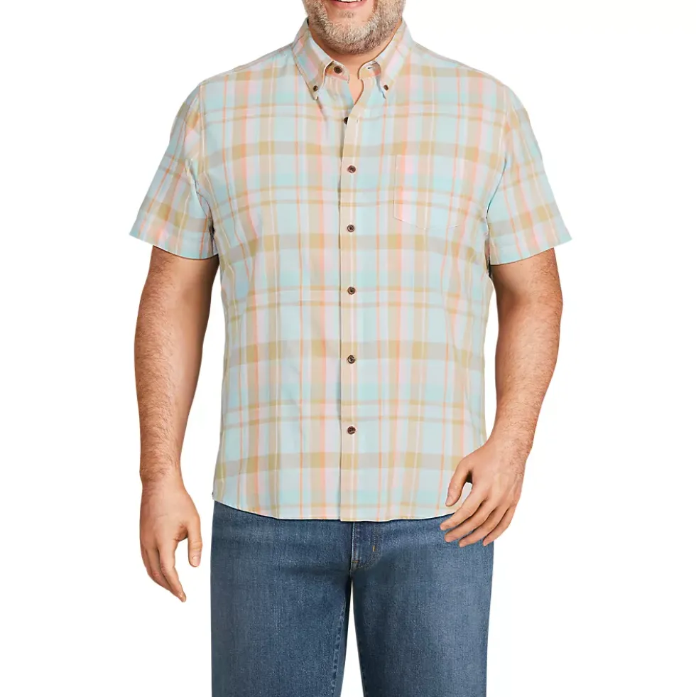 Men's Traditional Fit Short Sleeve Madras Shirt