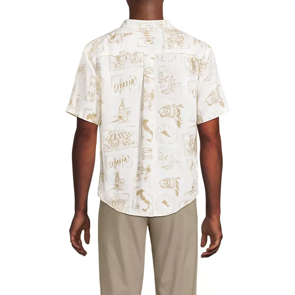 Men's Traditional Fit Short Sleeve Linen Shirt