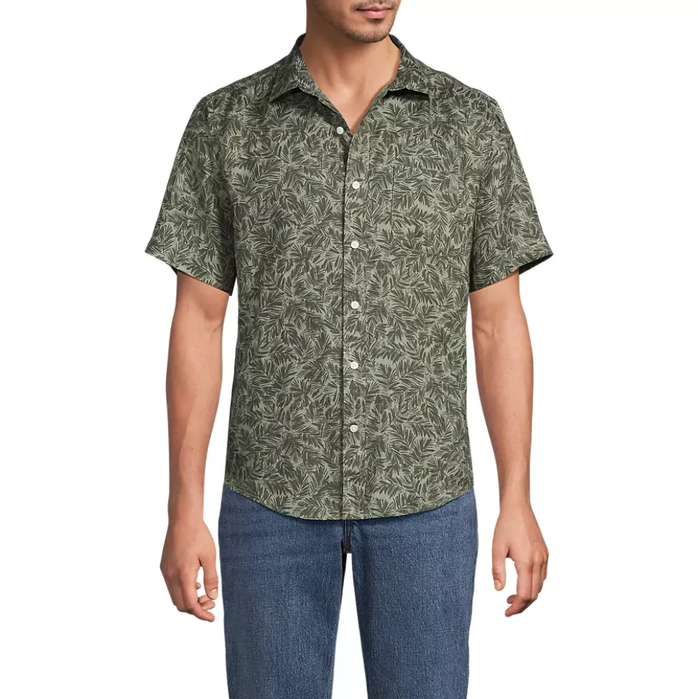 Men's Traditional Fit Short Sleeve Linen Shirt