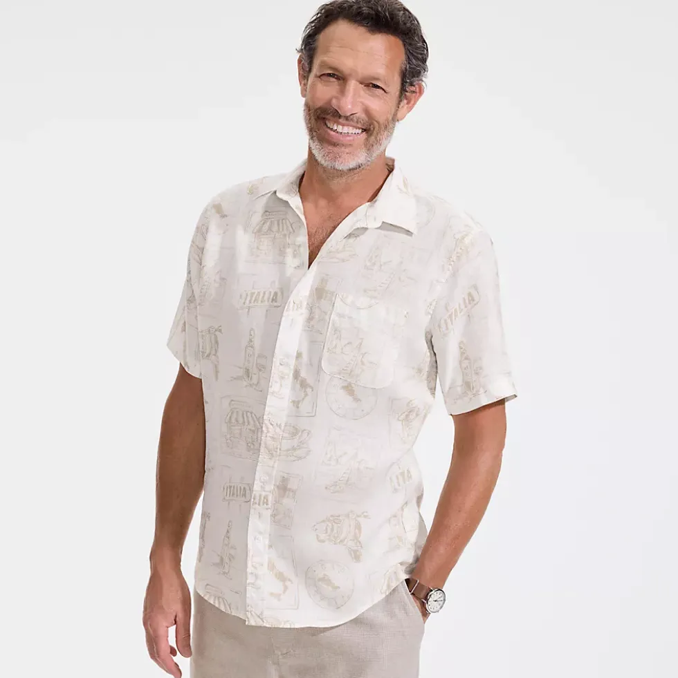 Men's Traditional Fit Short Sleeve Linen Shirt