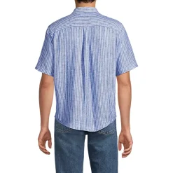 Men's Traditional Fit Short Sleeve Linen Shirt