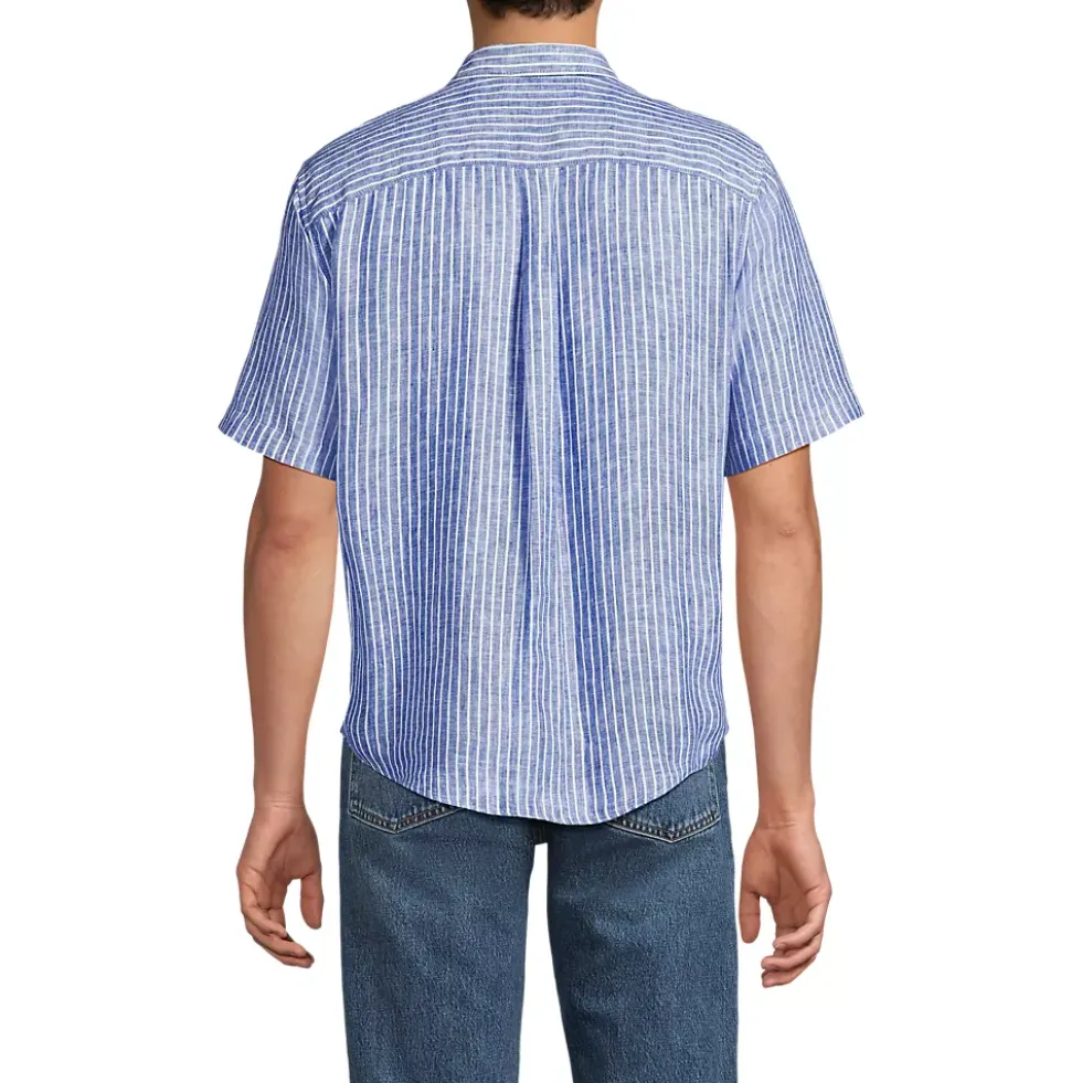 Men's Traditional Fit Short Sleeve Linen Shirt