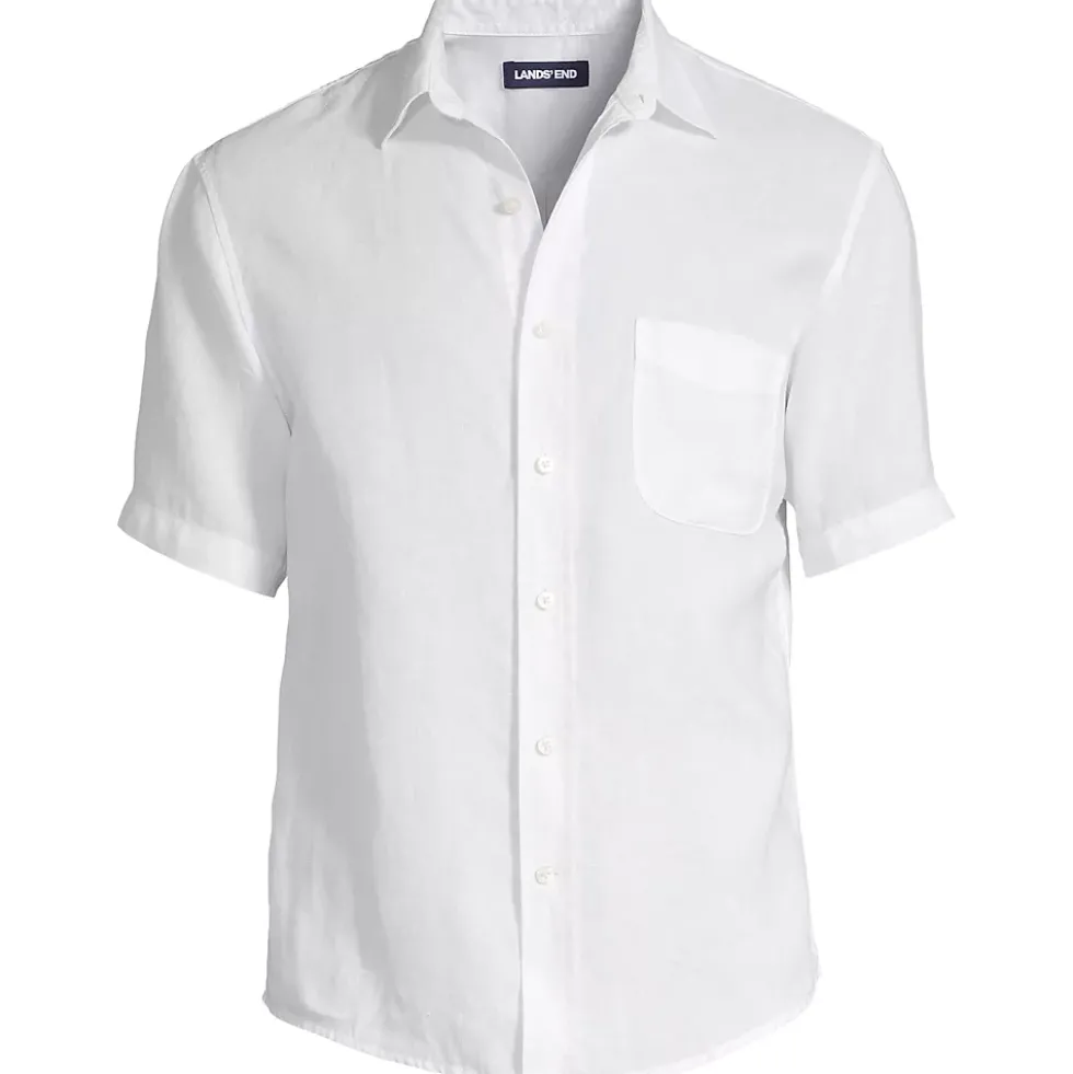 Men's Traditional Fit Short Sleeve Linen Shirt