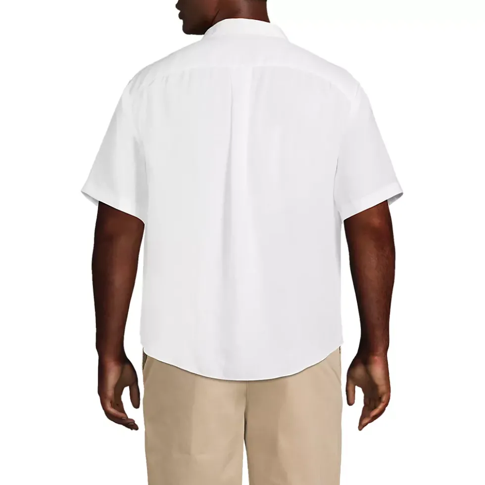 Men's Traditional Fit Short Sleeve Linen Shirt