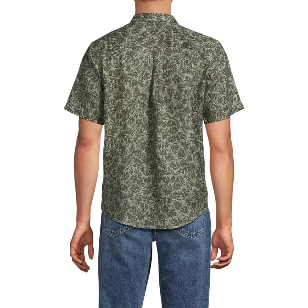 Men's Traditional Fit Short Sleeve Linen Shirt