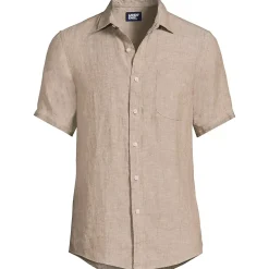 Men's Traditional Fit Short Sleeve Linen Shirt
